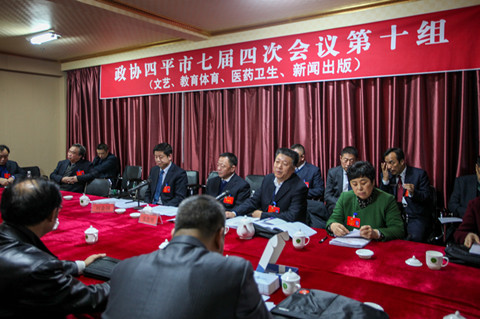 市委常委、副市长张凯明、市政协副主席刘金国参加文艺、教育体育、医药卫生、新闻出版组讨论